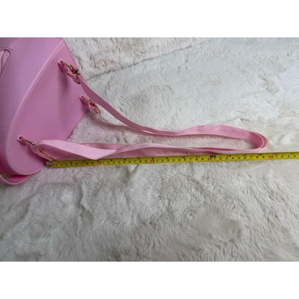Pink Rubber Mini Backpack Perforated EVA Water Resistant Beach Bag Pink